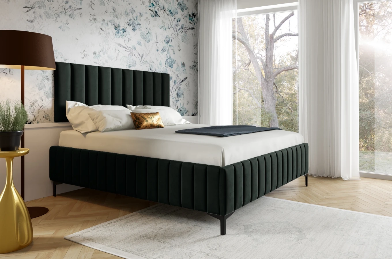 Łóżko tapicerowane do sypialni CAPRI - bez zagłówka