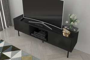 Czarna nowoczesna komoda RTV Dancan MIRKA / szer. 130 cm