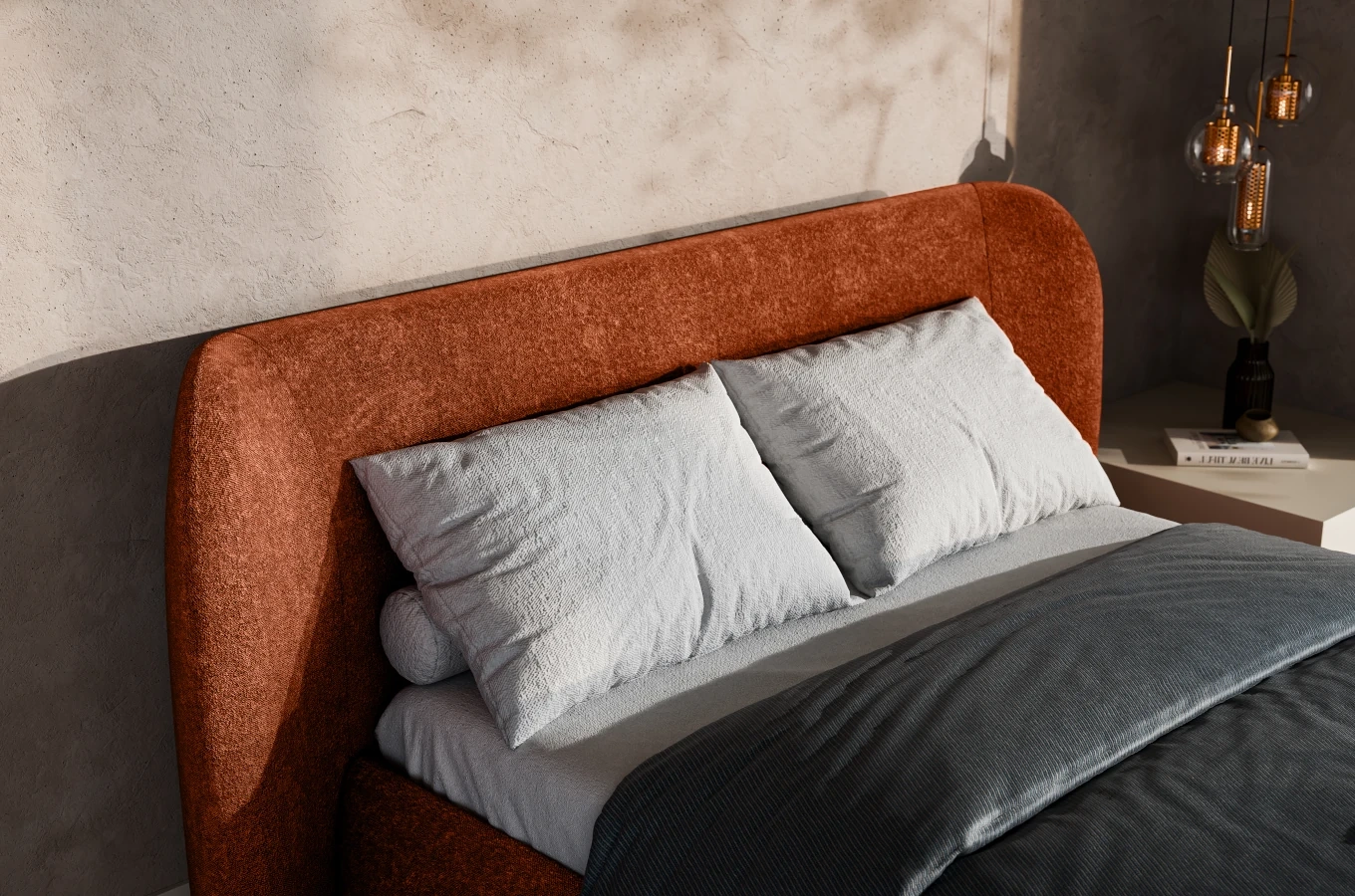 Tapicerowane łóżko SIMBA ze skrzynią na pościel