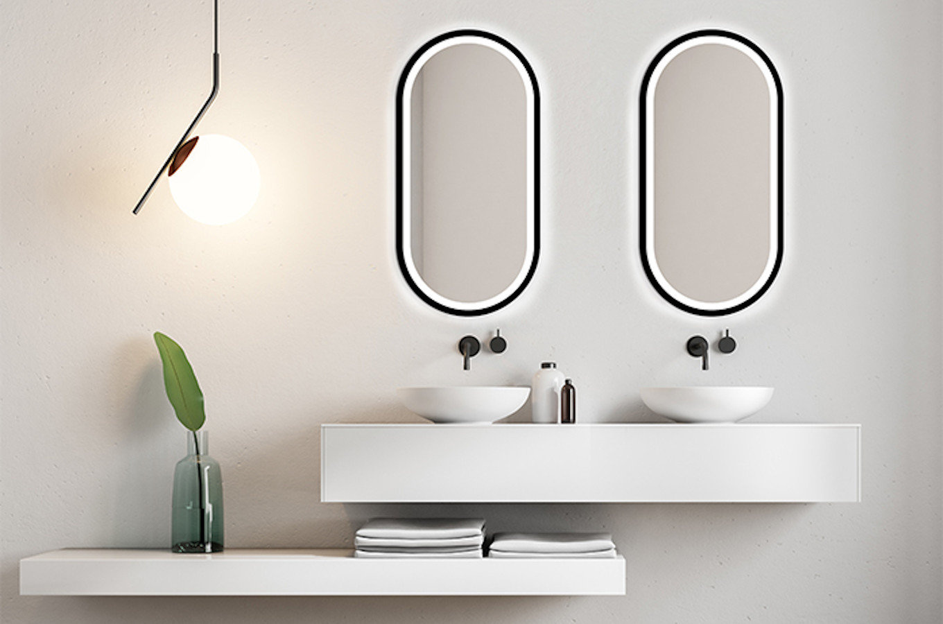 Nowoczesne lustro KORIA LIGHT z oświetleniem LED / rama dostępna w 5 kolorach