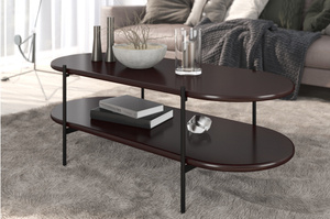 Stolik drewniany bukowy Skandica DOTA w kolorze palisander na metalowych nogach