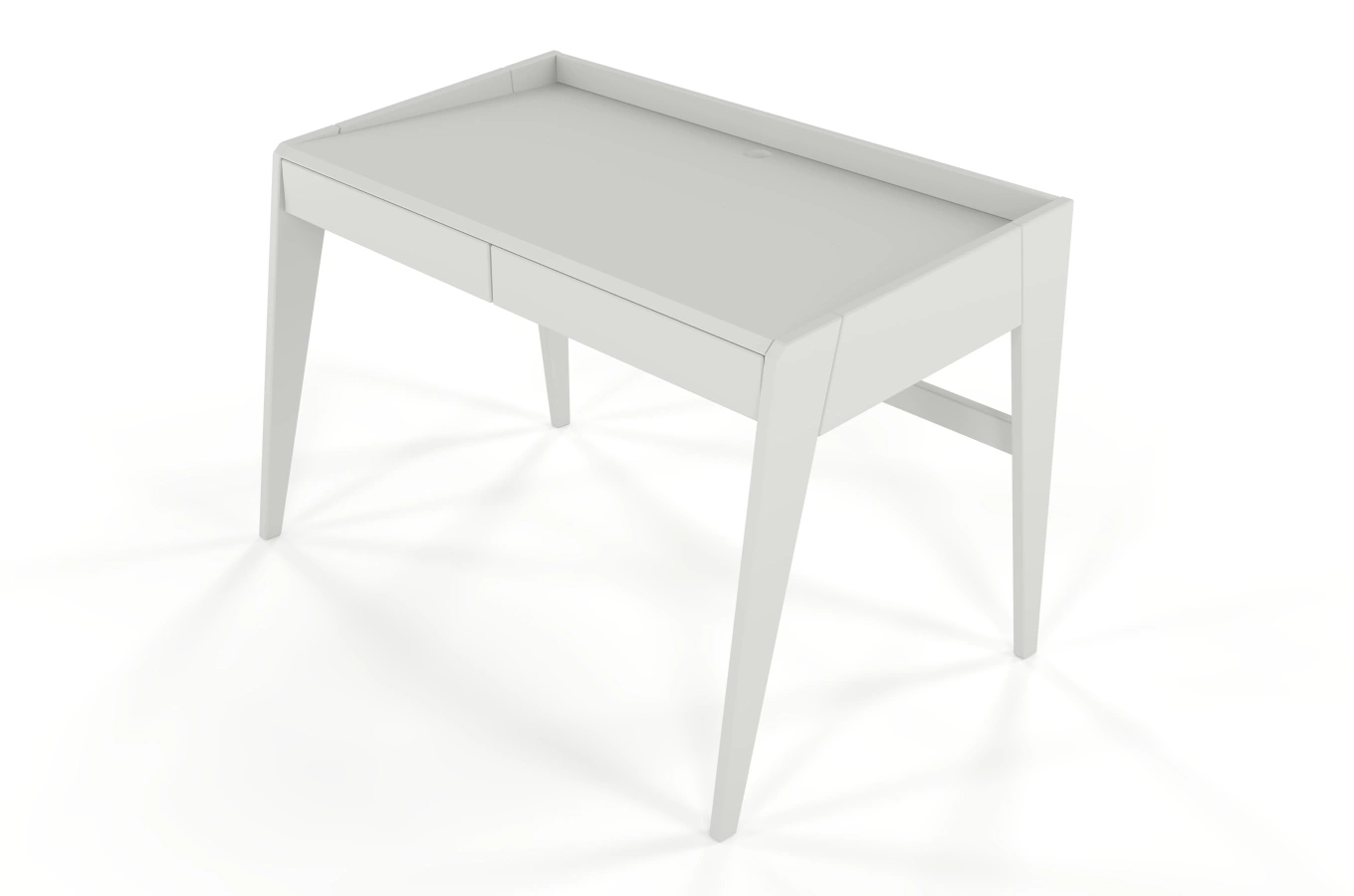 Drewniane biurko / toaletka z szufladami Visby LISA / kolor szary mleczny / 125x70 cm