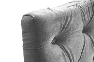 Tapicerowane łóżko kontynentalne SUSEAN z zagłówkiem w stylu glamour