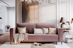 Nowoczesna sofa rozkładana GEPPI z funkcją spania i pojemnikiem na pościel / szerokość 226 cm