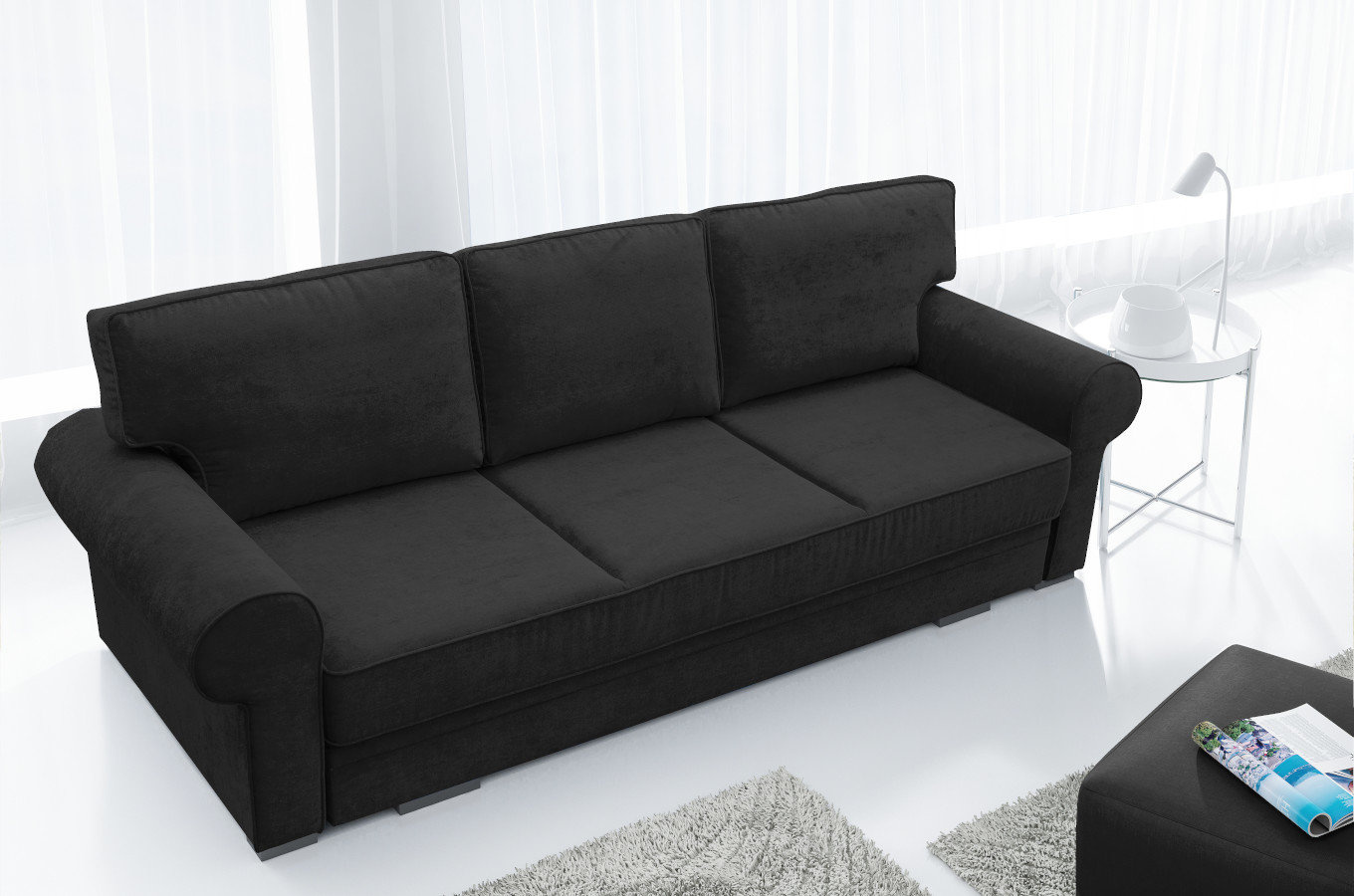 Elegancka rozkładana sofa CHESTER z pojemnikiem na pościel