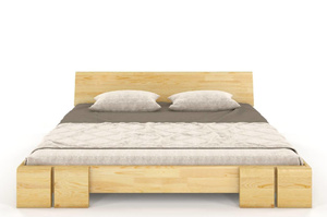 Wysyłka w 48h! Łóżko drewniane sosnowe Skandica VESTRE Niskie / 200x200 cm, kolor naturalny 