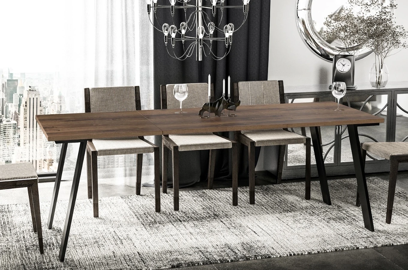 Nowoczesny rozkładany stół LIWIA 130-210 x 80 cm (dąb monastery)