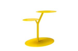 Metalowy stolik pomocniczy do salonu Kayani IROKO / kolor żółty