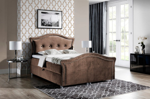 Stylowe tapicerowane łóżko kontynentalne do sypialni ENRICA