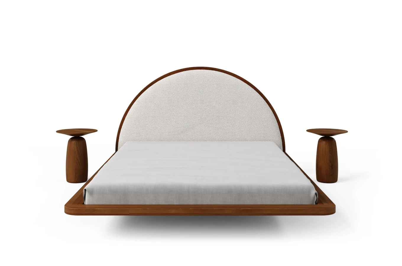 Łóżko lewitujące drewniane bukowe Visby MOMOKO w stylu Japandi