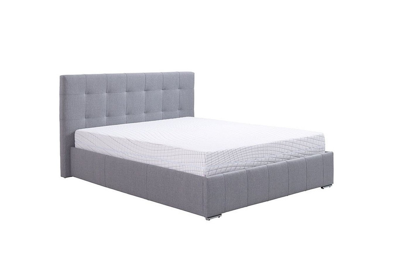 Klasyczne łóżko tapicerowane do sypialni ARIANNA z przeszyciami na zagłówku