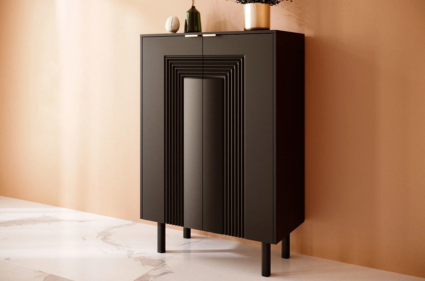 Czarna komoda / szafka na buty Dancan YOKO / szer. 80 cm