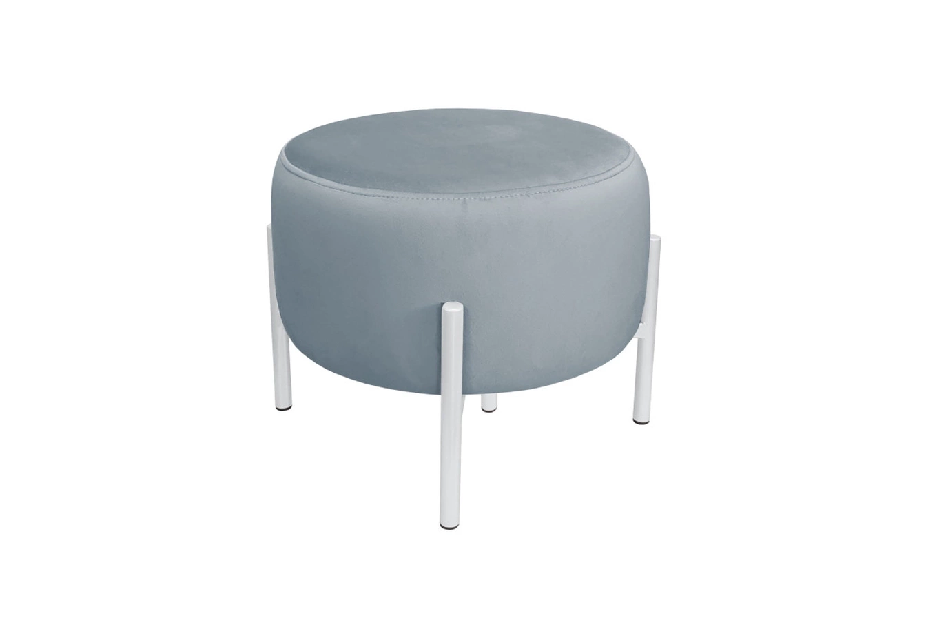 Tapicerowany okrągły puf OTTO na metalowych nogach / kolor tkaniny + podstawy do wyboru!