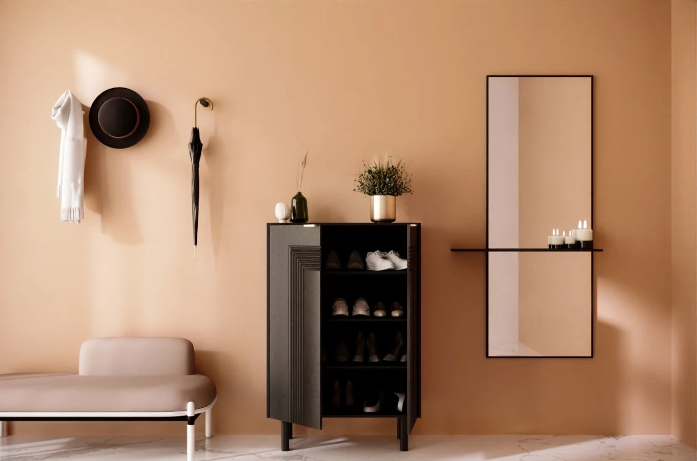 Czarna komoda / szafka na buty Dancan YOKO / szer. 80 cm