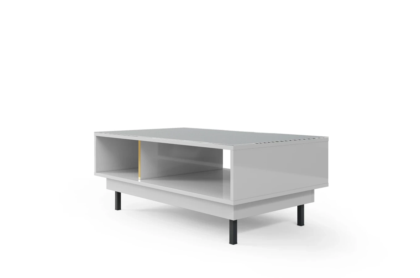 Elegancki biały stolik Dancan ARTEMISA ze złotymi dodatkami