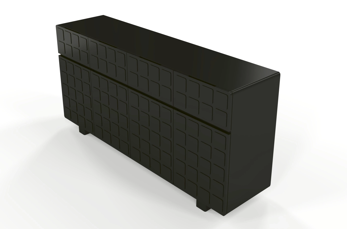 Nowoczesna komoda z frontami 3D Skandica CUBO LONG / kolor czarny / szer. 169 cm