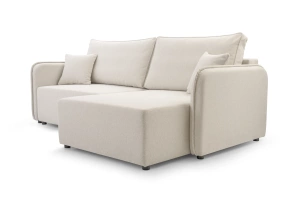 Nowoczesny rozkładany narożnik MUSA z pojemnikiem na pościel