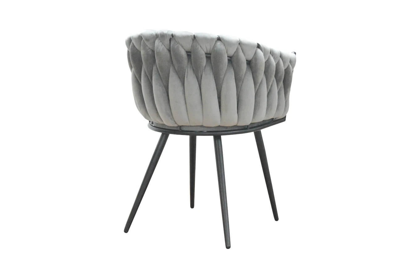 Nowoczesne krzesło SARA BLACK z plecionym oparciem