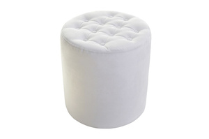 Elegancki okrągły puf RENEE z pikowanym siedziskiem / średnica 40 cm