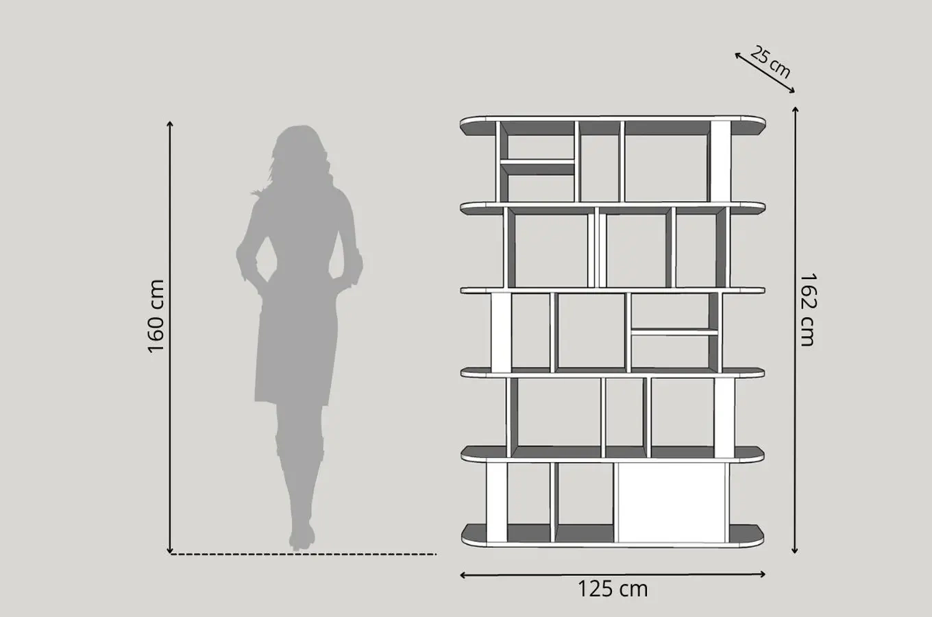 Nowoczesny biały regał Skandica SALA / szer. 125 cm