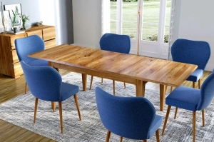 Stół drewniany dębowy rozkładany Visby CORTENA 140-220 cm / olej naturalny