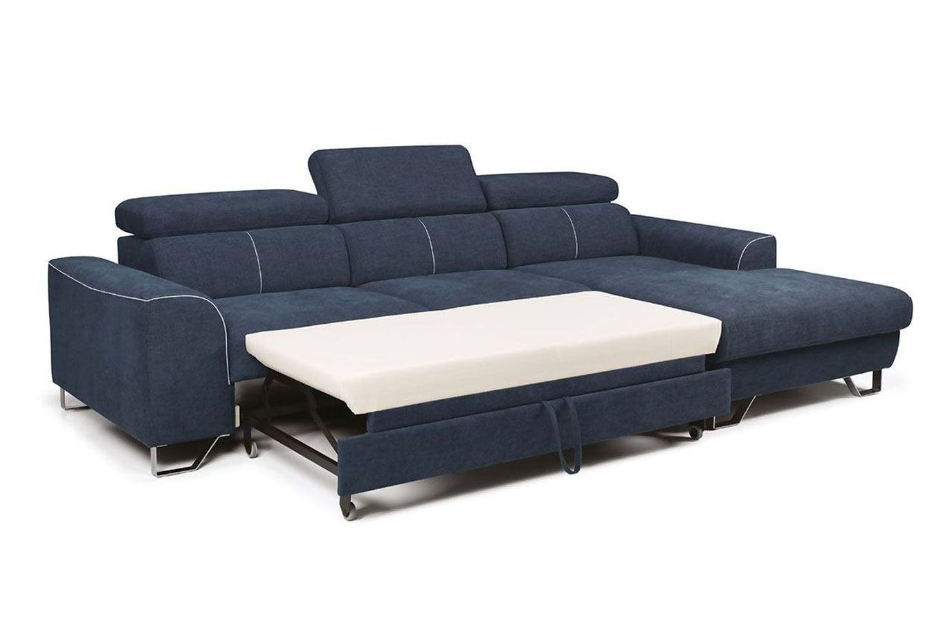 Nowoczesny narożnik ASTI z funkcją spania i pojemnikiem na pościel