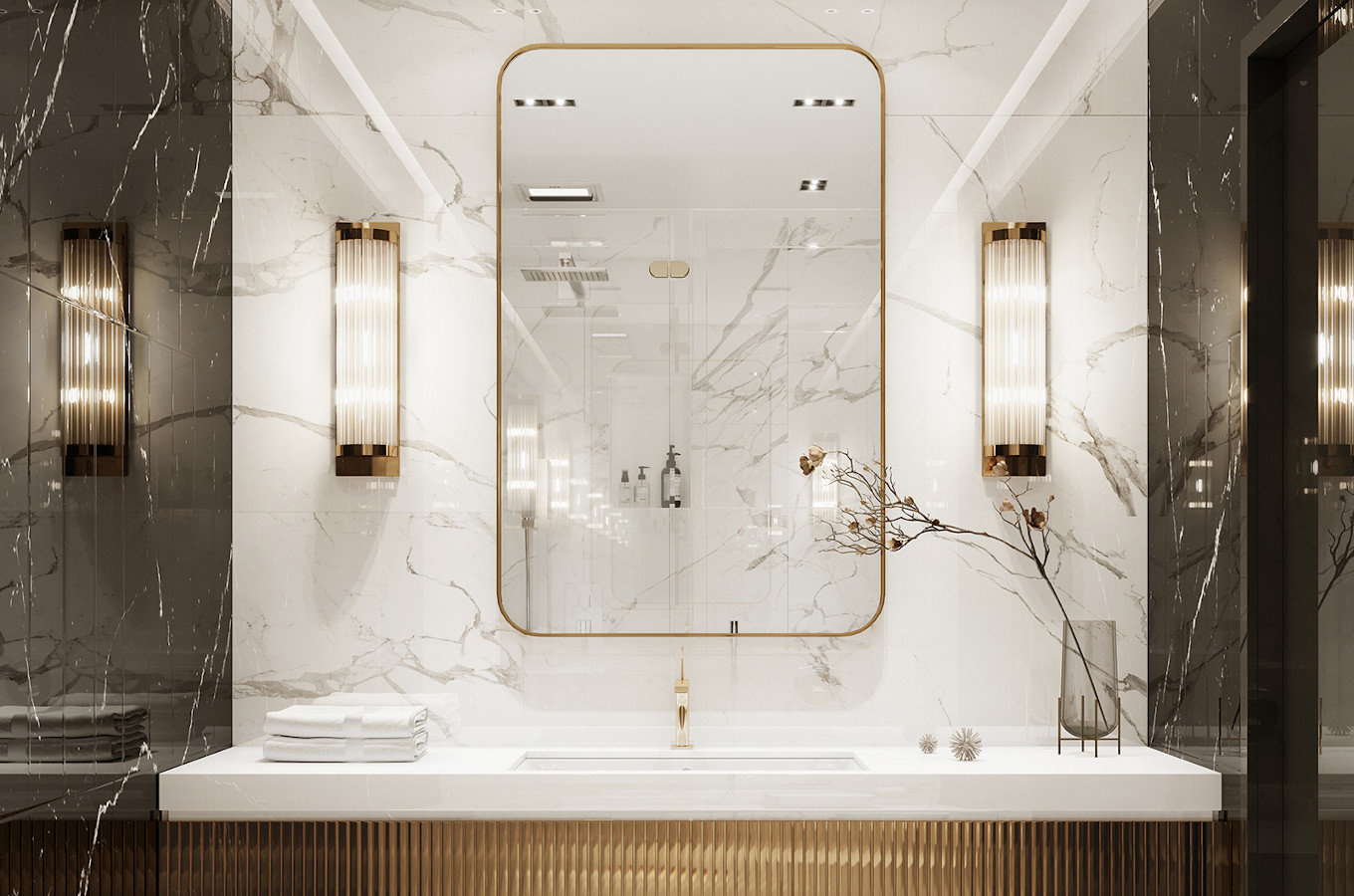 Prostokątne lustro MIRA Delicate / rama dostępna w 5 kolorach