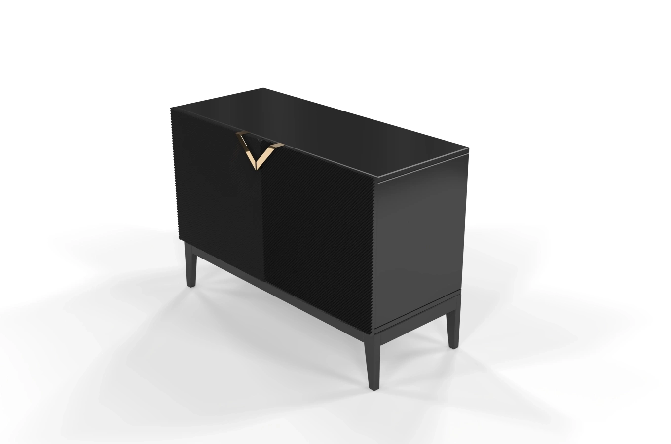 Drewniana komoda Visby DEMI LONG 2D / kolor czarny / szer. 100,5 cm