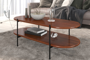 Stolik drewniany bukowy Skandica DOTA w kolorze orzech na metalowych nogach