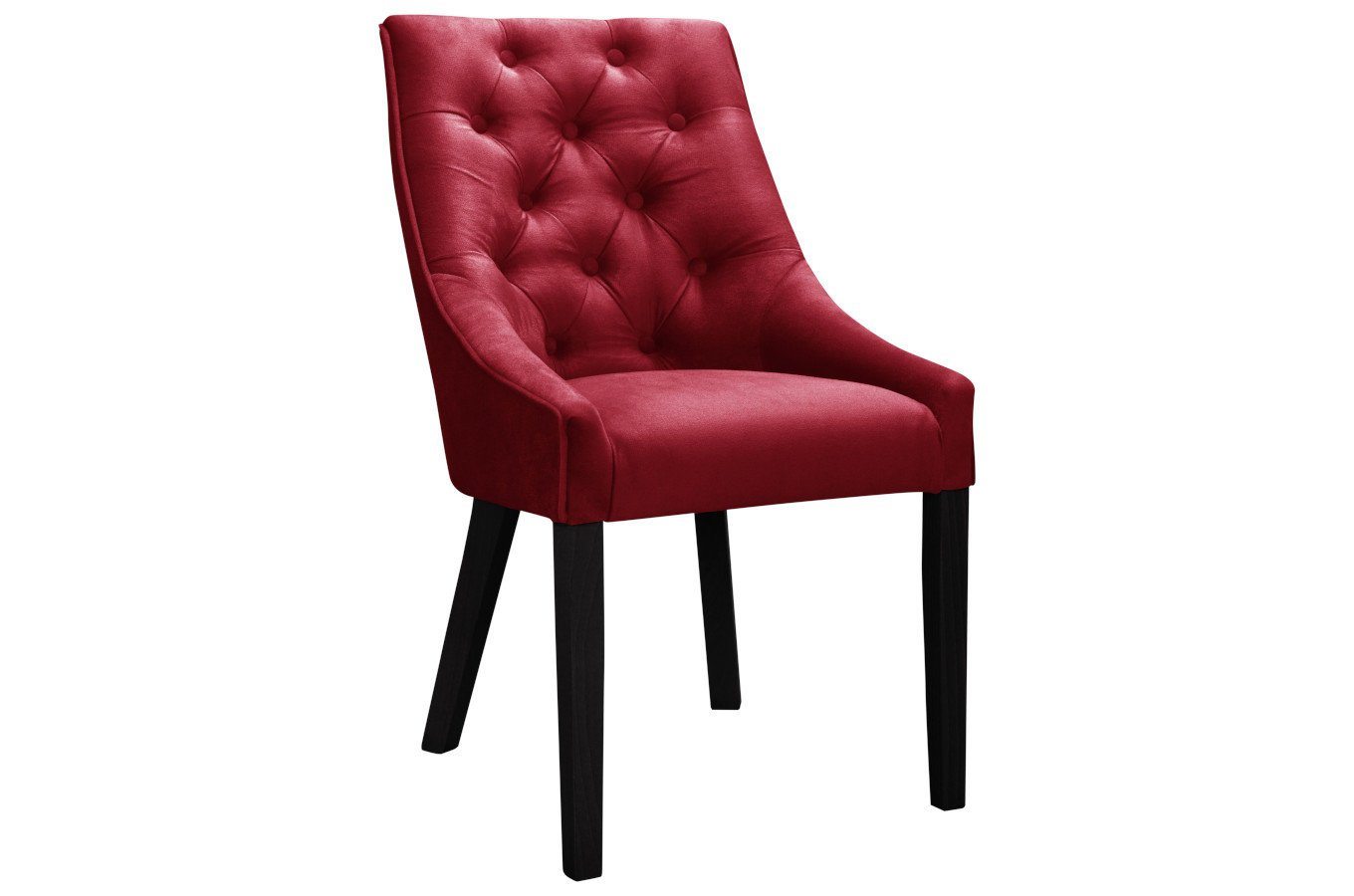 Eleganckie pikowane krzesło DONNA CHESTERFIELD na drewnianych nogach