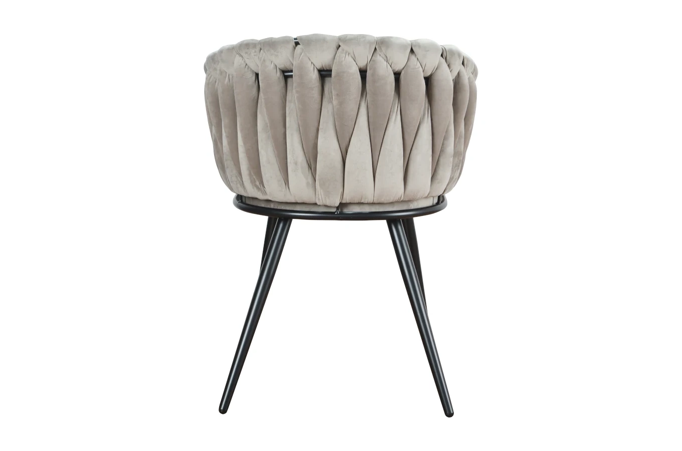 Nowoczesne krzesło SARA BLACK z plecionym oparciem