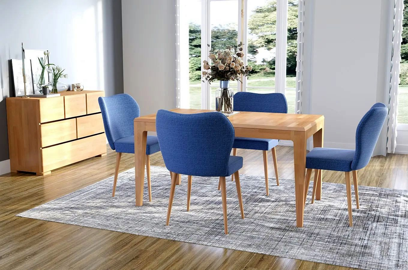 Stół drewniany bukowy rozkładany Visby CORTENA 140-220 cm