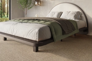 Łóżko lewitujące drewniane bukowe Visby MOMOKO / 120x200 cm, kolor palisander