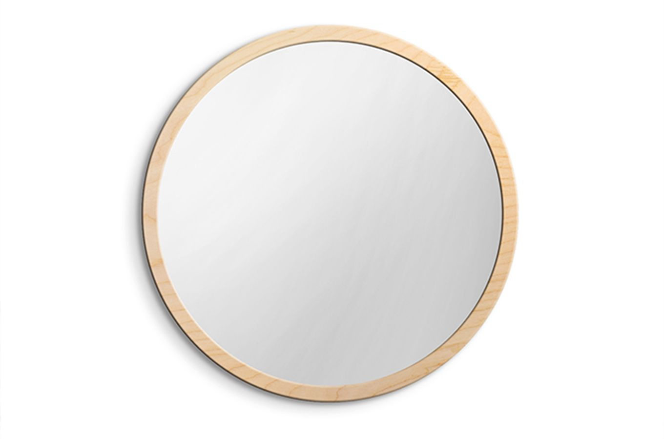Okrągłe lustro SCANDINAVIA BOLD Natural / rama w kolorze naturalnym