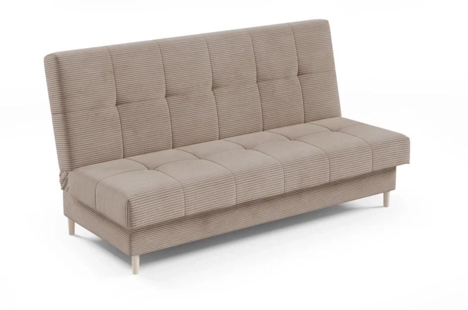 Nowoczesna sofa ABBY w skandynawskim stylu z funkcją spania i pojemnikiem na pościel