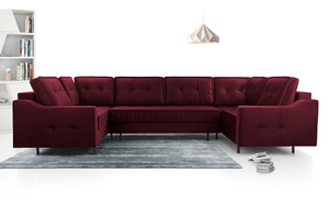 Duży nowoczesny narożnik HAITI U z funkcją spania i pojemnikiem na pościel