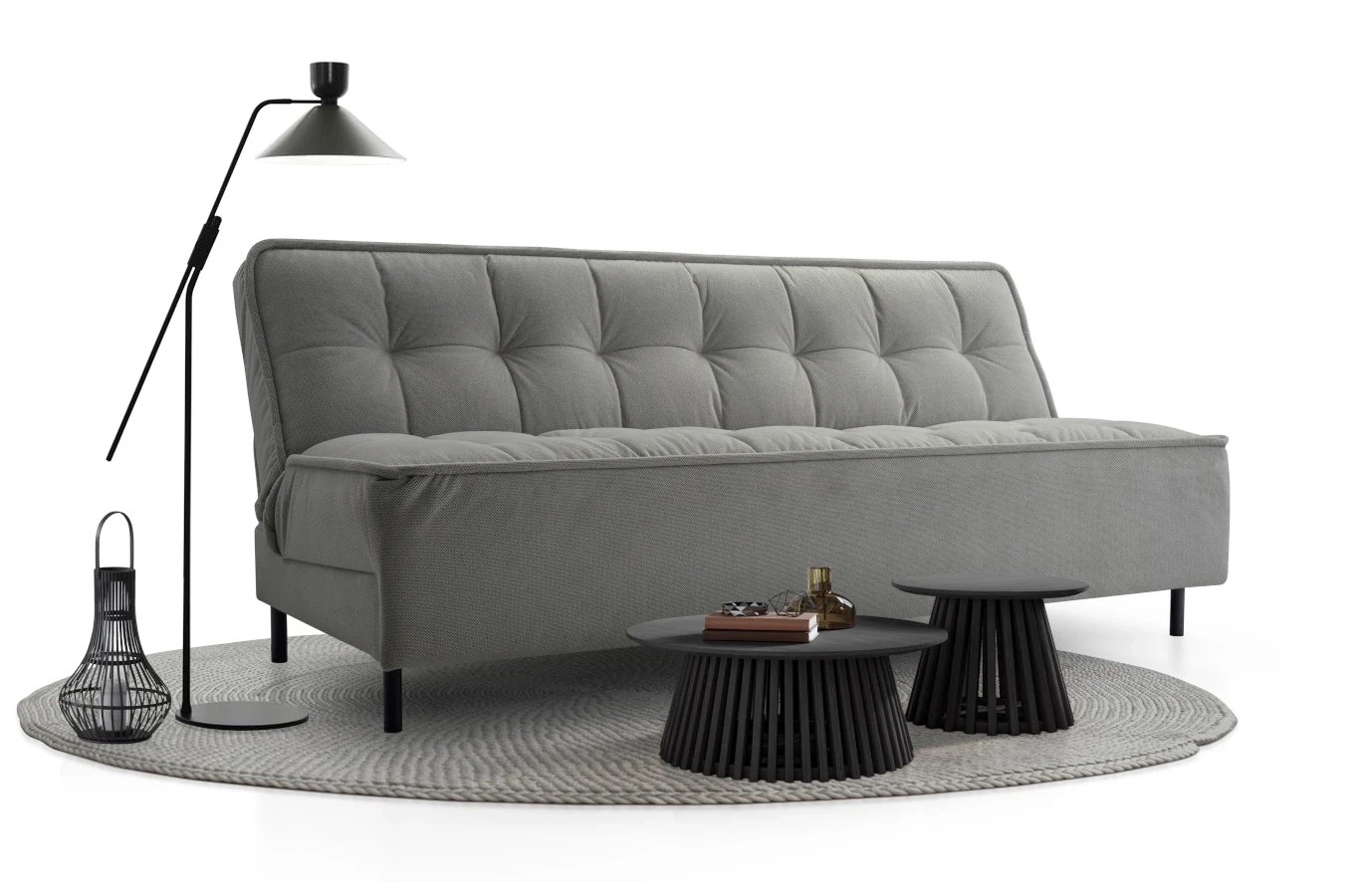 Nowoczesna rozkładana sofa LUIZA z pojemnikiem na pościel