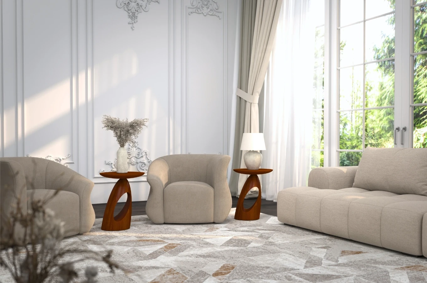 Stolik drewniany Kayani ISLAND różne kolory, wys. 40 cm