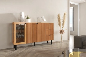 Komoda bukowa Visby Norvik / szerokość 160 cm / kolor naturalny