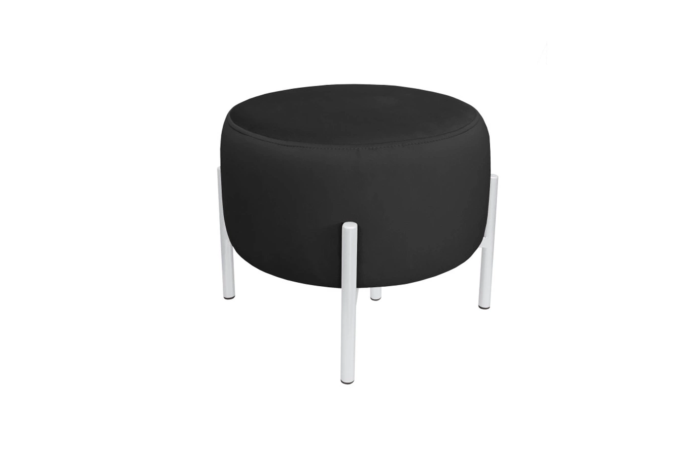 Tapicerowany okrągły puf OTTO na metalowych nogach / kolor tkaniny + podstawy do wyboru!