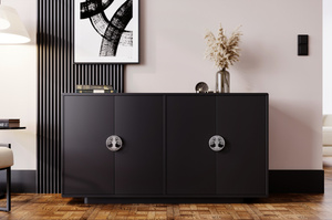 Czarna komoda Dancan LOTTA / szer. 139 cm