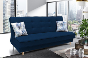 Elegancka sofa IZA w skandynawskim stylu, z funkcją spania i pojemnikiem na pościel
