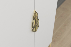 Wysoka biała komoda ze złotymi dodatkami Skandica MERLIN / szer. 80 cm