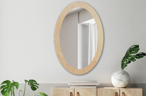 Owalne lustro OVAL BOLD Natural / rama w kolorze naturalnym