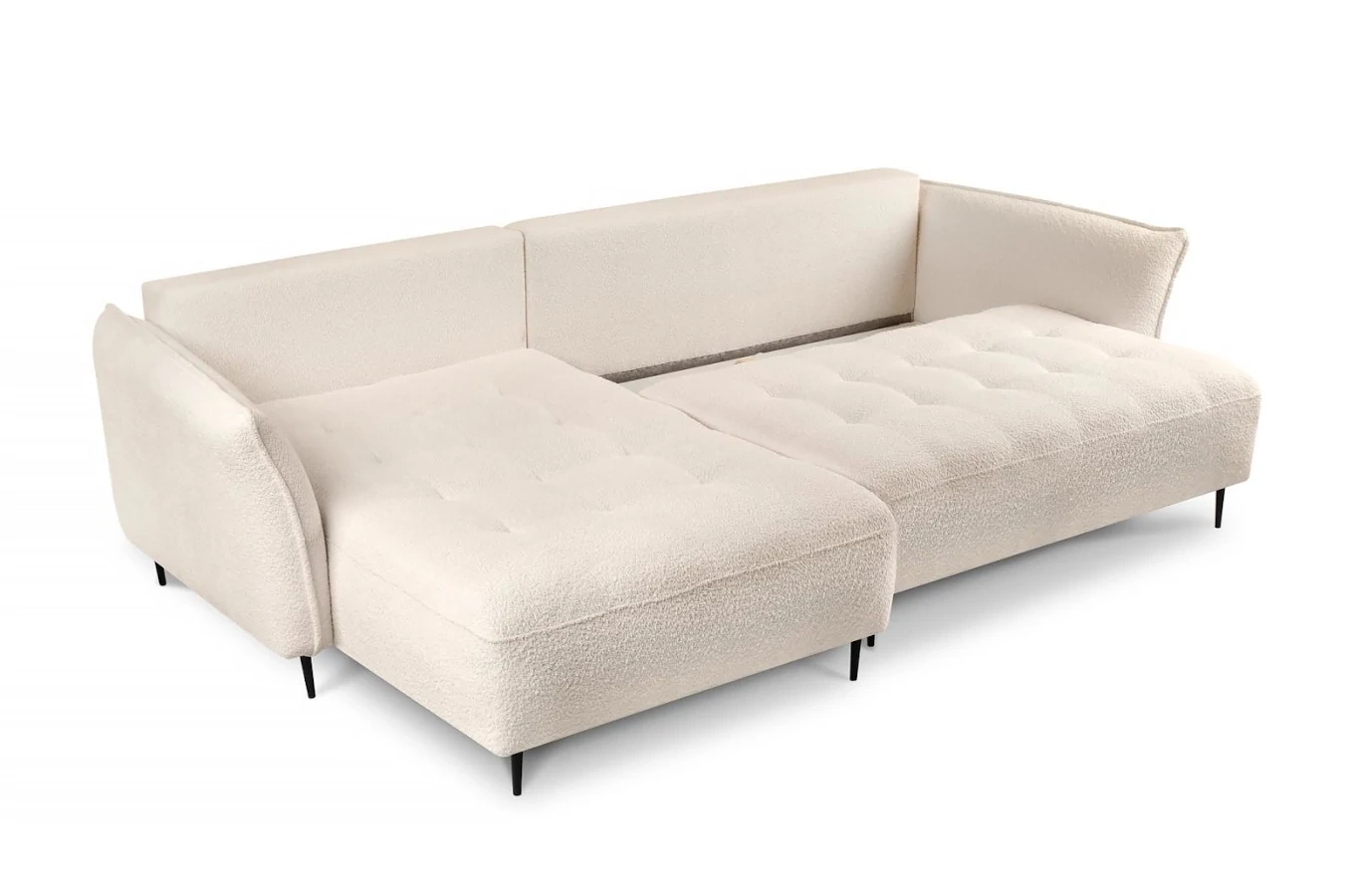 Nowoczesny rozkładany narożnik LOCA z funkcją spania i pojemnikiem na pościel