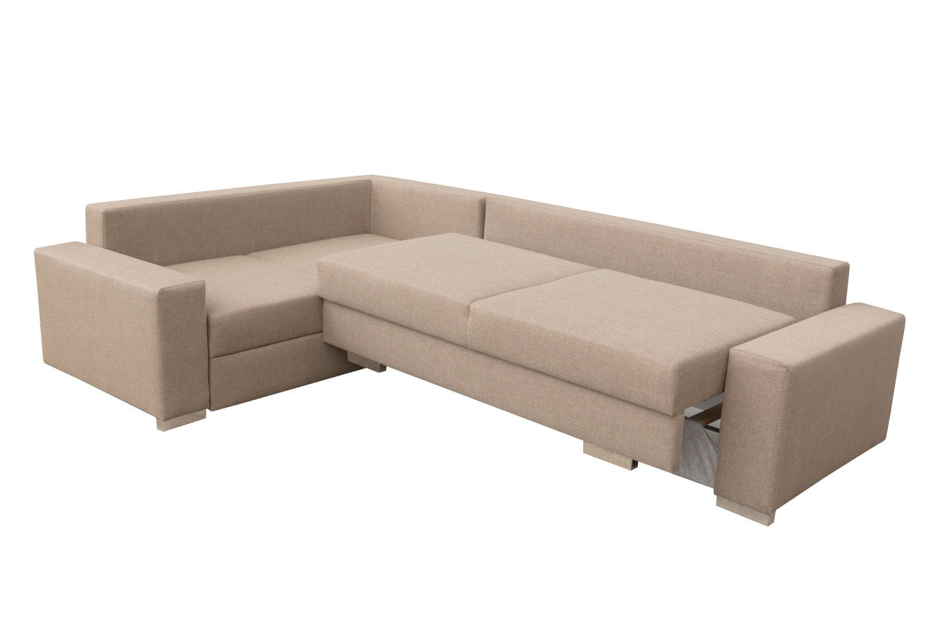 Nowoczesny rozkładany narożnik PEDRO z pojemnikiem na pościel