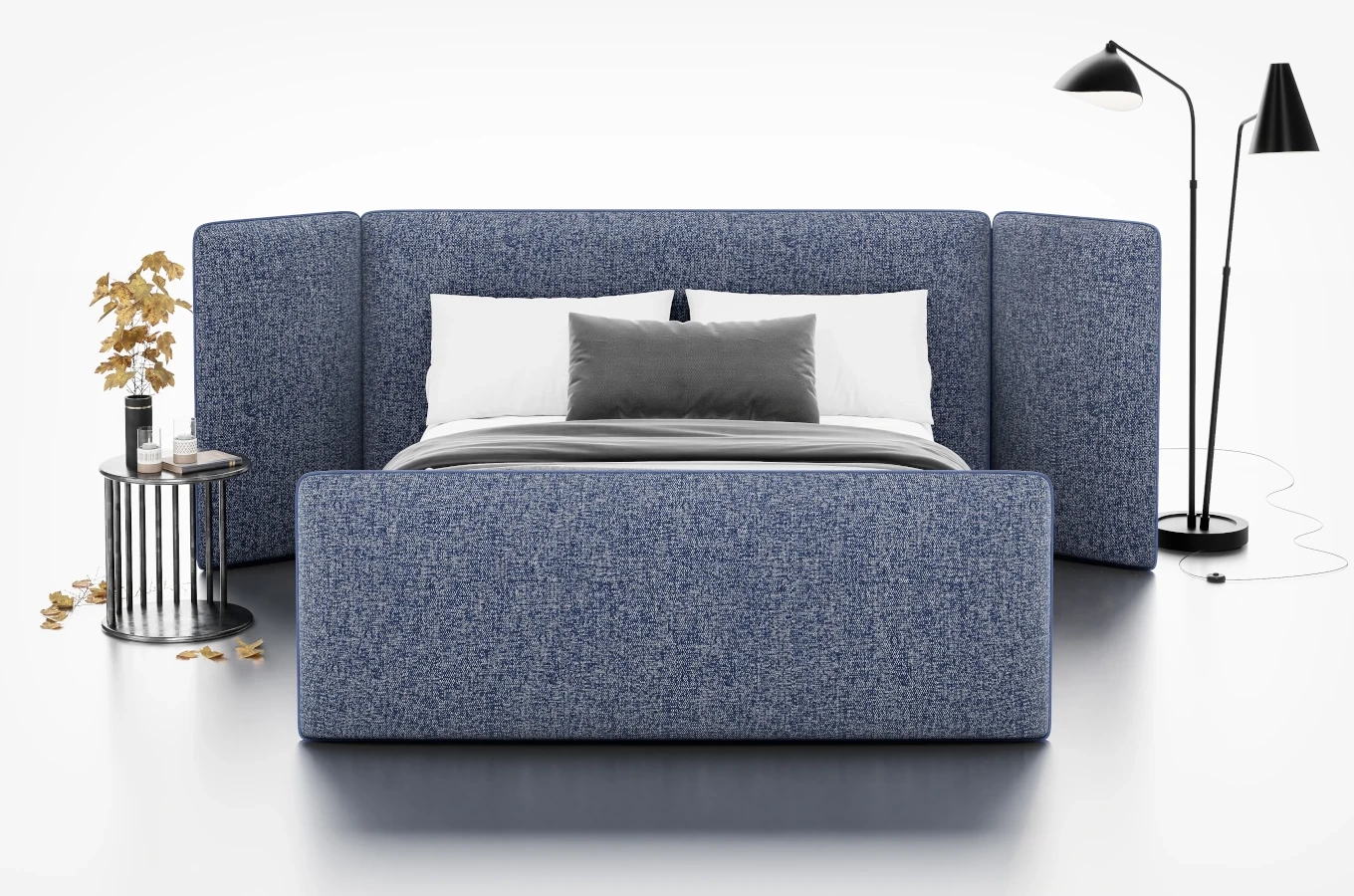 Tapicerowane łóżko MUFASA z regulowanym zagłówkiem