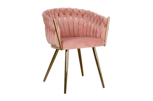 Nowoczesne krzesło SARA GOLD z plecionym oparciem