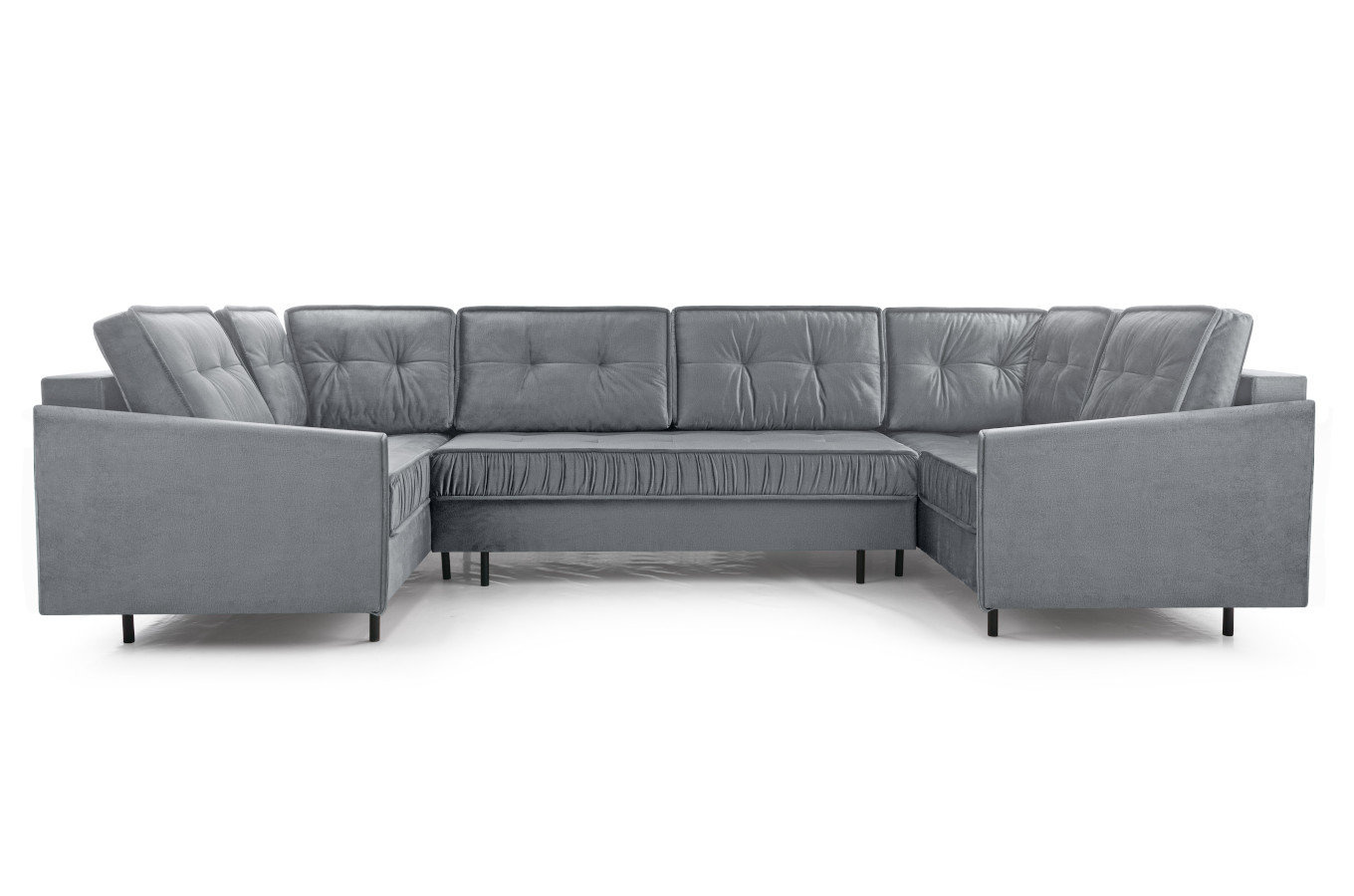 Duży nowoczesny narożnik ZANZIBAR U z funkcją spania i pojemnikiem na pościel