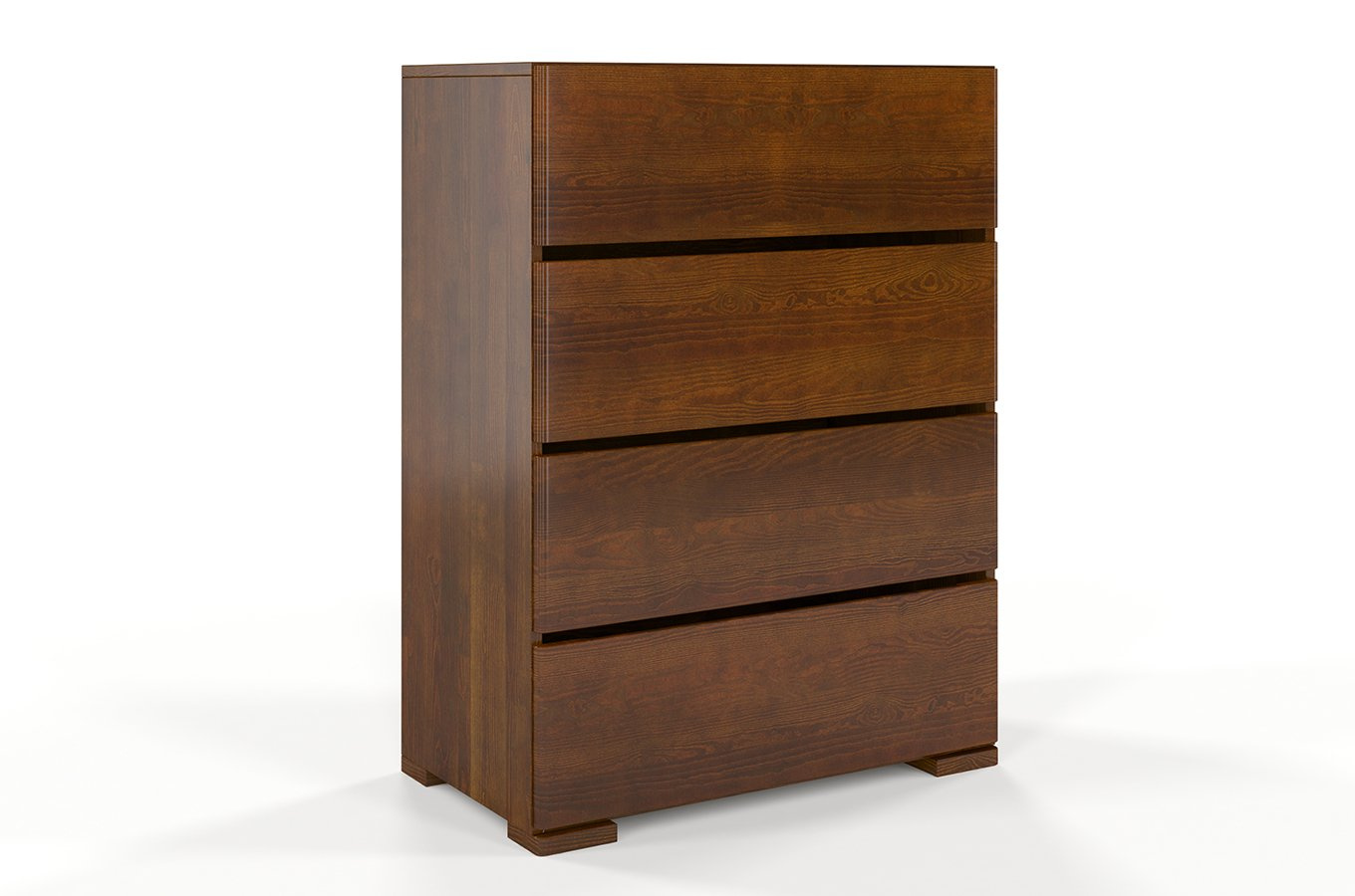 Drewniana komoda sosnowa Visby Sandemo 4S80 / szer. 80 cm, kolor orzech